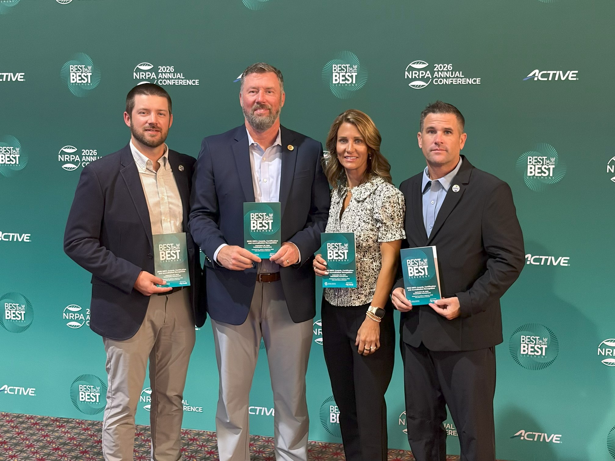 Image of parks staff accepting award